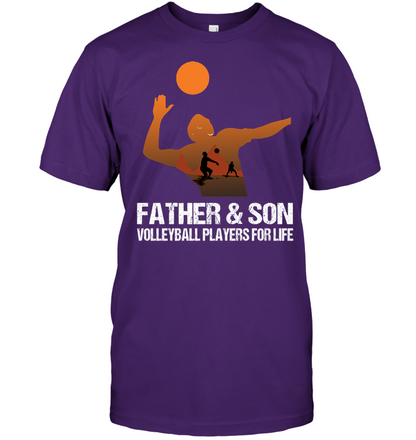 Father And Son Volleyball Players For Life Family Shirt Unisex Short Sleeve Classic Tee Purple