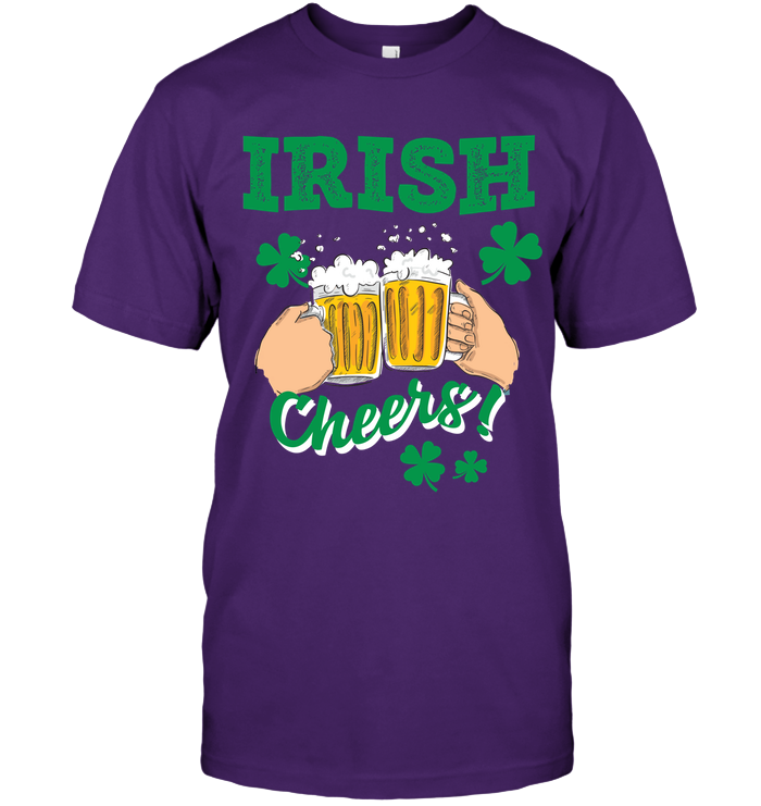 Irish Cheers Saint Patricks Day Shirt Unisex Short Sleeve Classic Tee Purple