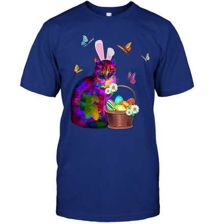 Cat Costume Bunnie Easter Day Shirt Unisex Short Sleeve Classic Tee Deep Royal
