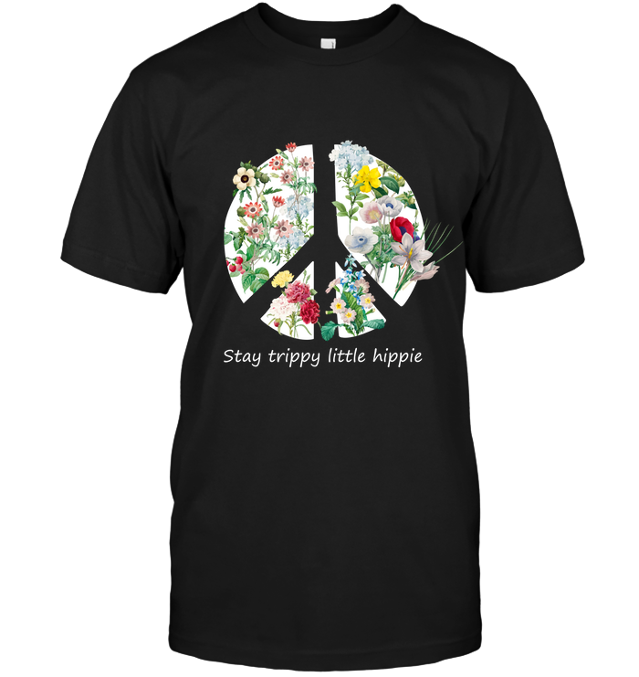 Stay Trippy Little Hippie Peace Sign ShirtUnisex Short Sleeve Classic Tee