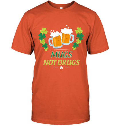 Mugs Not Dugs Saint Patricks Day Shirt Unisex Short Sleeve Classic Tee Orange