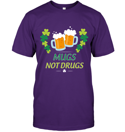 Mugs Not Dugs Saint Patricks Day Shirt Unisex Short Sleeve Classic Tee Purple