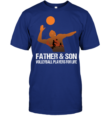 Father And Son Volleyball Players For Life Family Shirt Unisex Short Sleeve Classic Tee Deep Royal