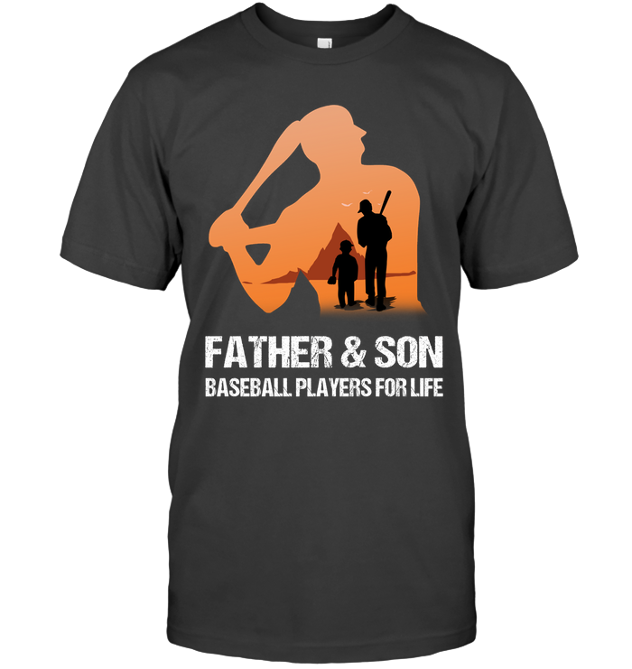 Father And Son Baseball Players For Life Family Shirt Unisex Short Sleeve Classic Tee Charcoal Heather