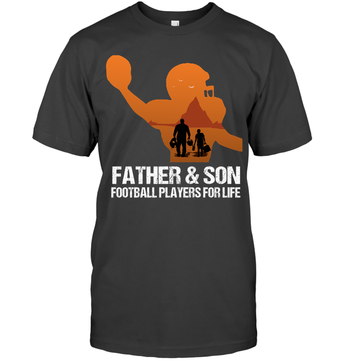 Father And Son Football Players For Life Family Shirt Unisex Short Sleeve Classic Tee Charcoal Heather