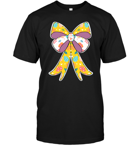 Easter Day Ribbon Shirt Unisex Short Sleeve Classic Tee Black