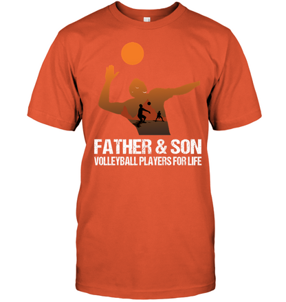 Father And Son Volleyball Players For Life Family Shirt Unisex Short Sleeve Classic Tee Orange