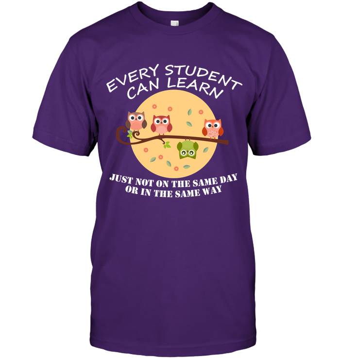 Every Student Can Learn Just Not In The Same Day Or In The Same Way Unisex Short Sleeve Classic Tee Purple