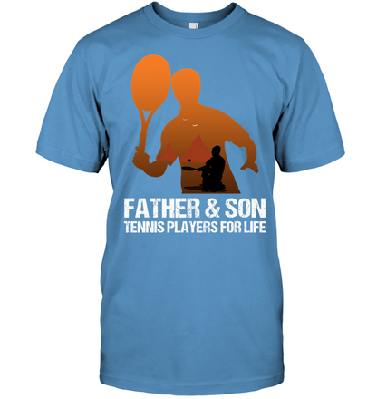 Father And Son Tennis Players For Life Family Shirt Unisex Short Sleeve Classic Tee Carolina Blue