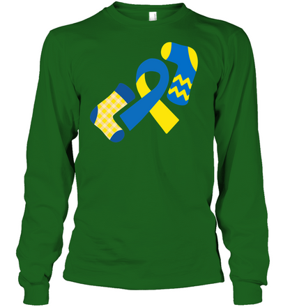 Down Syndrome Awareness Day Socks And Ribbons Shirt Unisex Long Sleeve Classic Tee Irish Green