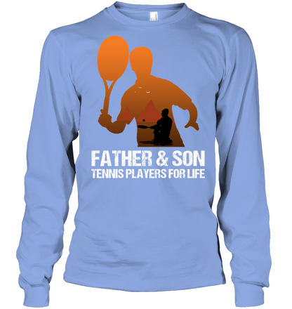 Father And Son Tennis Players For Life Family Shirt Unisex Long Sleeve Classic Tee Light Blue