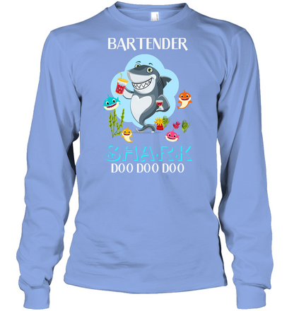 Bartender Shark Doo Doo Doo Shirt Unisex Long Sleeve Classic Tee Light Blue