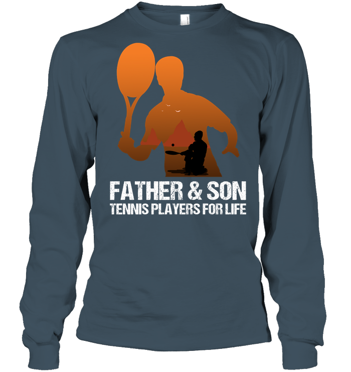 Father And Son Tennis Players For Life Family Shirt Unisex Long Sleeve Classic Tee Dark Heather