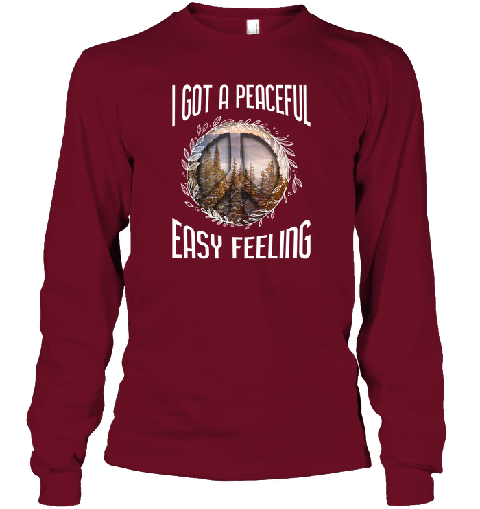 I Got A Peaceful Easy Feeling Shirt Unisex Long Sleeve Classic Tee Cardinal Red