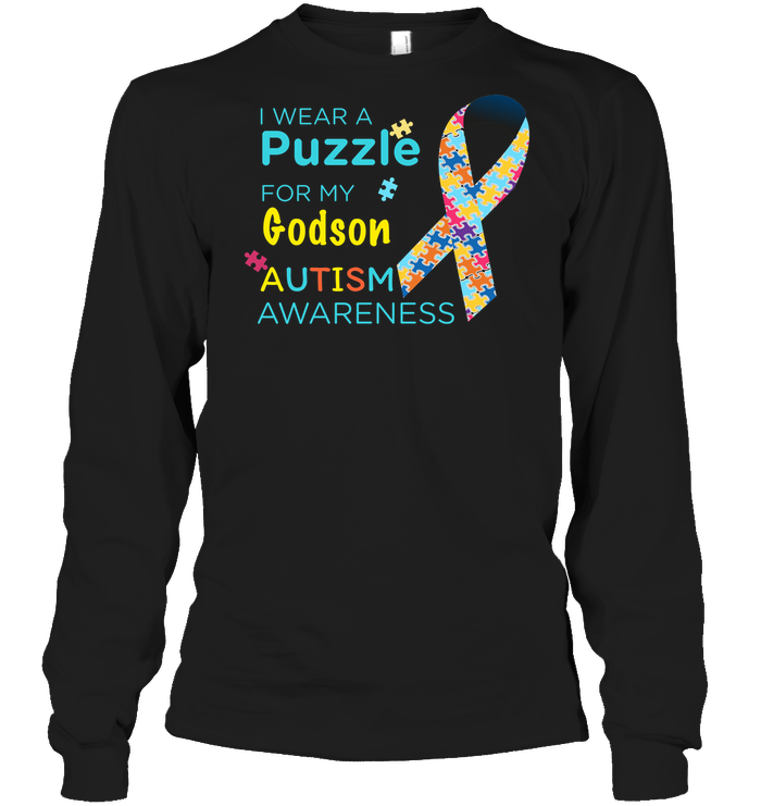 I Wear Puzzle For My Godson Autism Awareness ShirtUnisex Long Sleeve Classic Tee