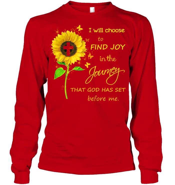 I Will Choose To Find Joy In The Jouney That God Has Set Before Me Unisex Long Sleeve Classic Tee Red