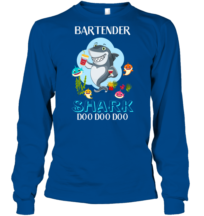 Bartender Shark Doo Doo Doo Shirt Unisex Long Sleeve Classic Tee Royal