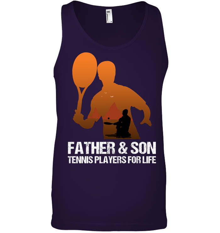 Father And Son Tennis Players For Life Family Shirt Canvas Unisex Ringspun Tank Team Purple 2XL