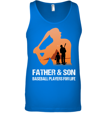 Father And Son Baseball Players For Life Family Shirt Canvas Unisex Ringspun Tank True Royal