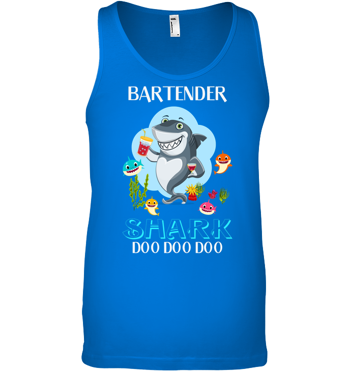 Bartender Shark Doo Doo Doo Shirt Canvas Unisex Ringspun Tank True Royal