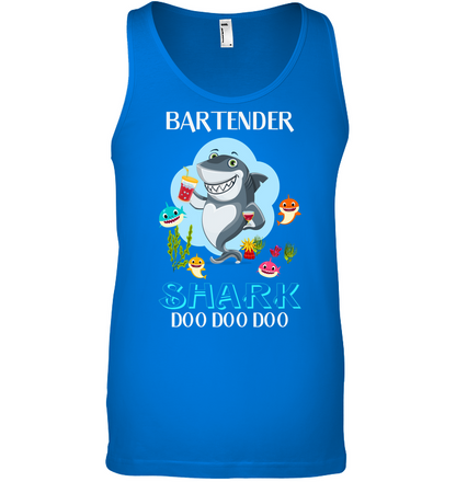 Bartender Shark Doo Doo Doo Shirt Canvas Unisex Ringspun Tank True Royal