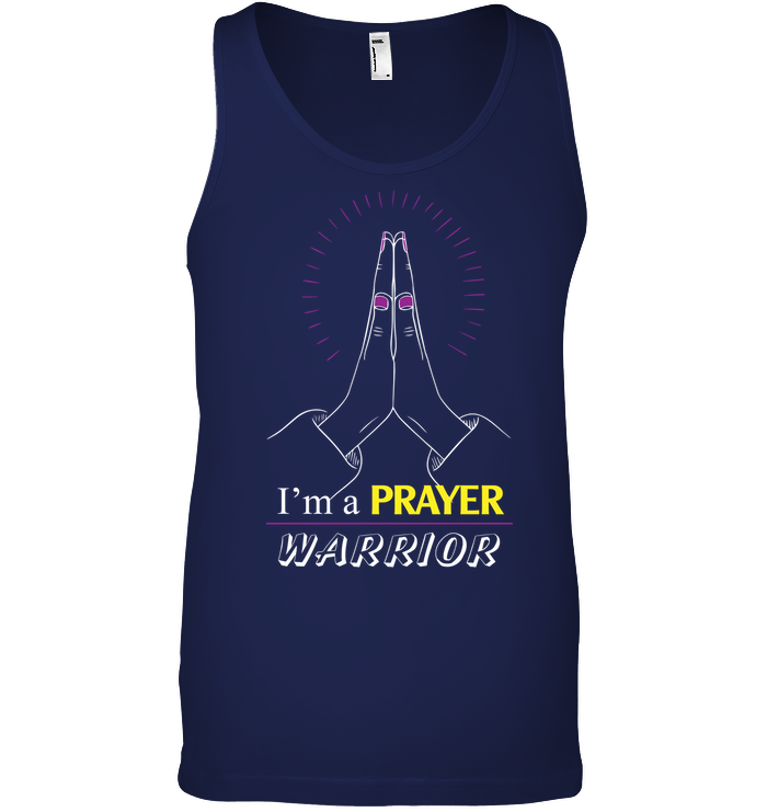 I Am A Prayer Warrior Shirt Canvas Unisex Ringspun Tank Navy