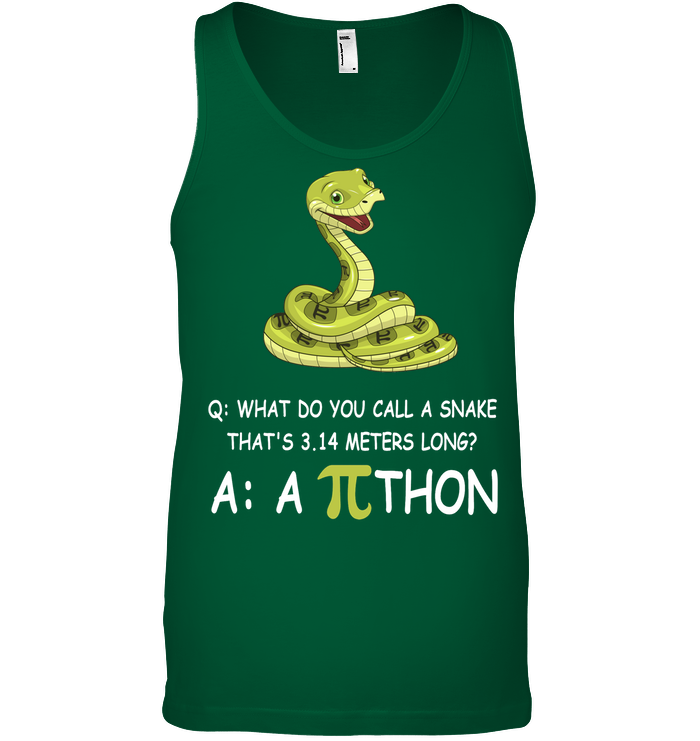 What Do You Call A Snake That's 3.png Canvas Unisex Ringspun Tank Kelly Green