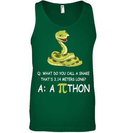 What Do You Call A Snake That's 3.png Canvas Unisex Ringspun Tank Kelly Green