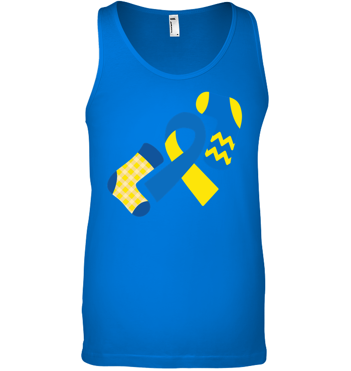 Down Syndrome Awareness Day Socks And Ribbons Shirt Canvas Unisex Ringspun Tank True Royal