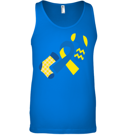 Down Syndrome Awareness Day Socks And Ribbons Shirt Canvas Unisex Ringspun Tank True Royal