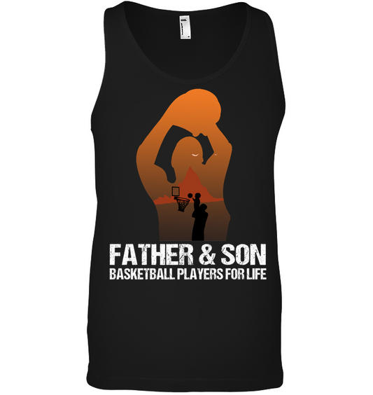 Father And Son Basketball Players For Life Family Shirt Canvas Unisex Ringspun Tank Black