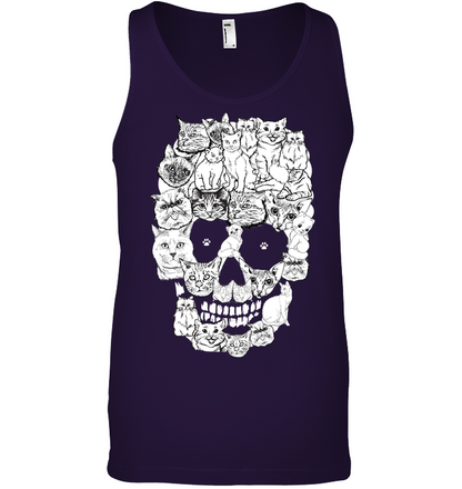 Cats Skull Kitten Shirt Canvas Unisex Ringspun Tank Team Purple 2XL