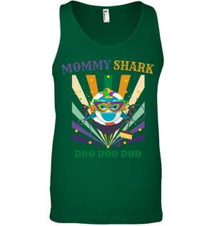 Mommy Shark Doo Doo Doo Happy Mardi Gars Family ShirtCanvas Unisex Ringspun Tank