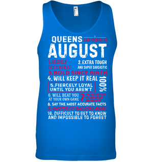 Queens Are Born In August Highly Eccentric Extra Tough An Super Sarcastic ShirtCanvas Unisex Ringspun Tank