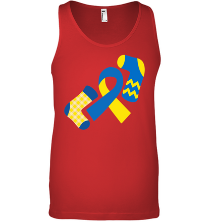 Down Syndrome Awareness Day Socks And Ribbons Shirt Canvas Unisex Ringspun Tank Red