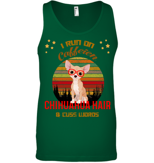 I Run On Caffein Chihuahua Hair And Cuss Words ShirtCanvas Unisex Ringspun Tank