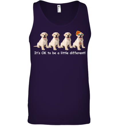 It's Okay Liitle Differents Dog Shirt Canvas Unisex Ringspun Tank Team Purple 2XL