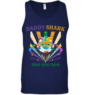 Daddy Shark Doo Doo Doo Happy Mardi Gars Family ShirtCanvas Unisex Ringspun Tank