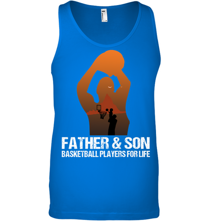 Father And Son Basketball Players For Life Family Shirt Canvas Unisex Ringspun Tank True Royal