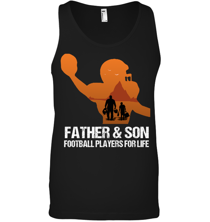 Father And Son Football Players For Life Family Shirt Canvas Unisex Ringspun Tank Black