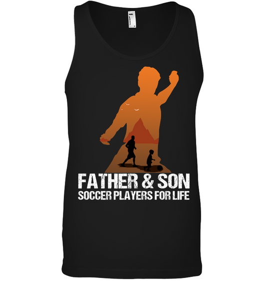 Father And Son Soccer Players For Life Family Shirt Canvas Unisex Ringspun Tank Black