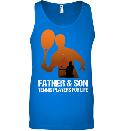 Father And Son Tennis Players For Life Family Shirt Canvas Unisex Ringspun Tank True Royal