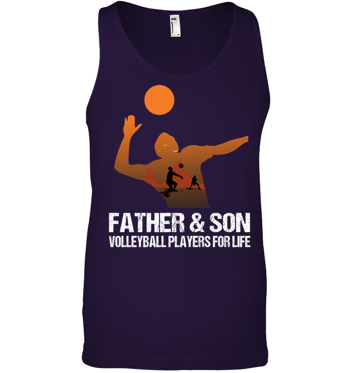 Father And Son Volleyball Players For Life Family Shirt Canvas Unisex Ringspun Tank Team Purple 2XL