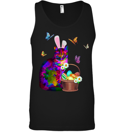 Cat Costume Bunnie Easter Day Shirt Canvas Unisex Ringspun Tank Black