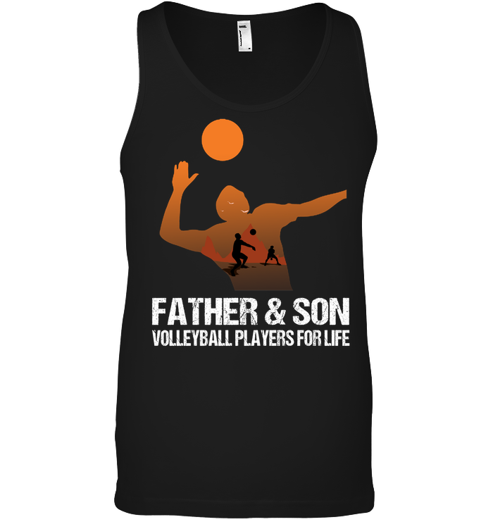 Father And Son Volleyball Players For Life Family Shirt Canvas Unisex Ringspun Tank Black