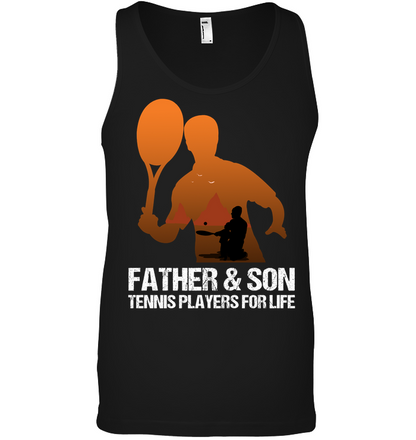 Father And Son Tennis Players For Life Family Shirt Canvas Unisex Ringspun Tank Black