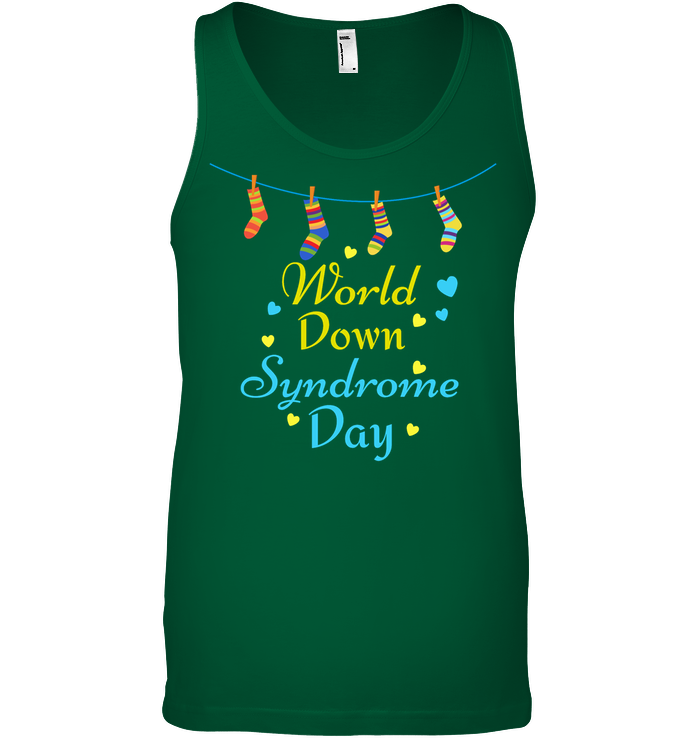 World Down Syndrome Day 21st March Gift Shirt Canvas Unisex Ringspun Tank Kelly Green