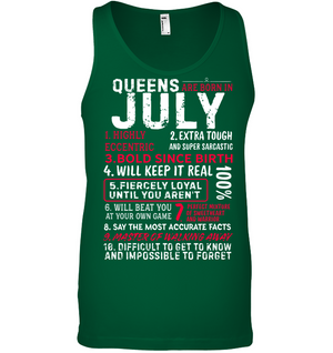 Queens Are Born In July Highly Eccentric Extra Tough An Super Sarcastic ShirtCanvas Unisex Ringspun Tank