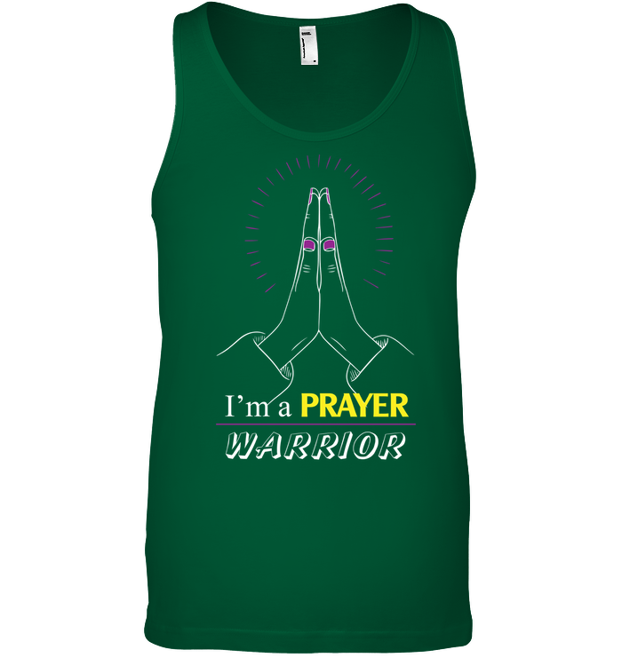 I Am A Prayer Warrior Shirt Canvas Unisex Ringspun Tank Kelly Green