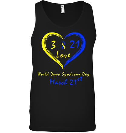 World Down Syndrome Day 21st March Shirt Canvas Unisex Ringspun Tank Black